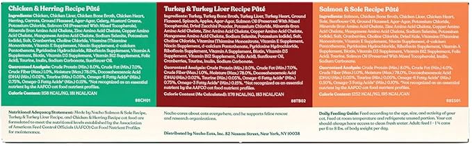 Made by Nacho Pate Wet Cat Food Variety Pack, Chicken, Salmon, and Turkey, 5.5 Ounce Cans, Grain-Free Canned Pet Food, Bone Broth Infused for Hydration, Limited Ingredients, 12 Pack
