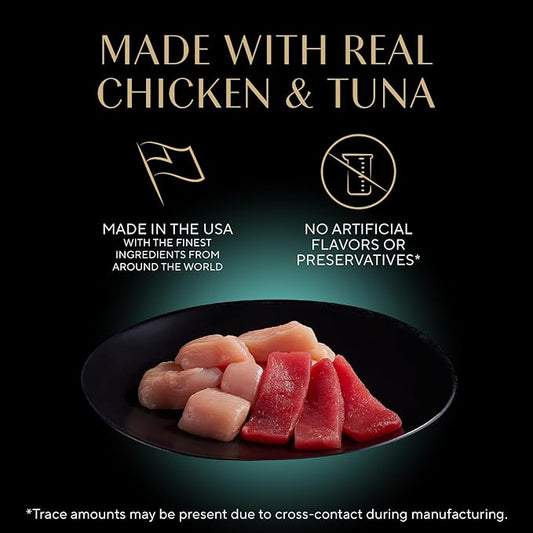 Sheba Perfect Portions Wet Cat Food Cuts in Gravy, Cat Food Wet Recipe, Sustainable Tuna Entree & Roasted Chicken Entree, 2.6 oz. Twin-Pack Trays (12 Count, 24 Servings)