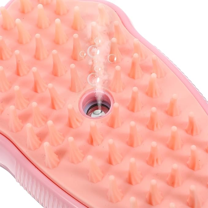 BESTonZON 2pcs Self-cleaning Cat Steamer Brush Multi-use Grooming Tool for Dogs and Cats Bath Brush Massage Bristles for Spa-like