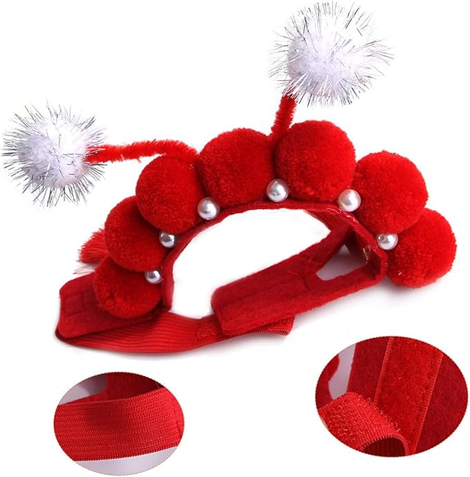 Mischievous Dogs Chinese Headband Cute Festival Animal Headband with Adjustable Neck Strap Cosplay Supplies Pet Hat for for Small Animal for Dogs Christmas