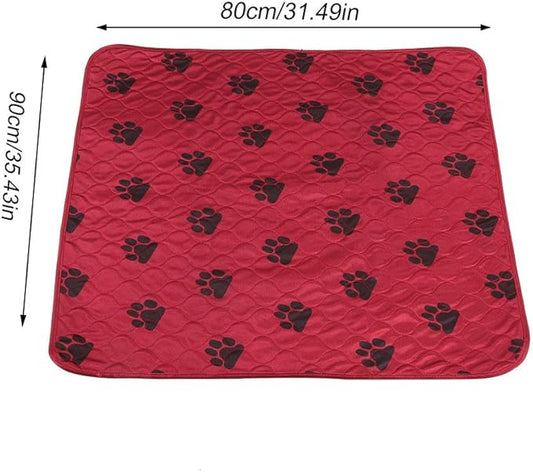Reusable Dog Pee Pad, Absorbent Pet Urine Mat for Dogs and Cats, 4 - Layer Machine Washable Mat with Barrier for Hard Floors, Print Design in (80 * 90cm)