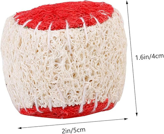 Toyvian 2pcs Natural Loofah Dog Tennis Balls Chew Sturdy Pet Training Supplies for Puppy and Adult Dogs Random Color