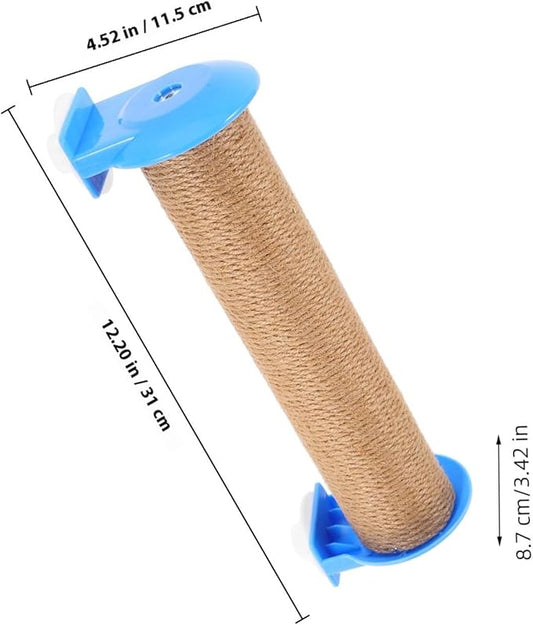 Happyyami Small Cat Scratching Post Replacement Pole with Jute Rope, 30cm Blue Sisal Scratcher Accessory for Indoor Cats and Kitten
