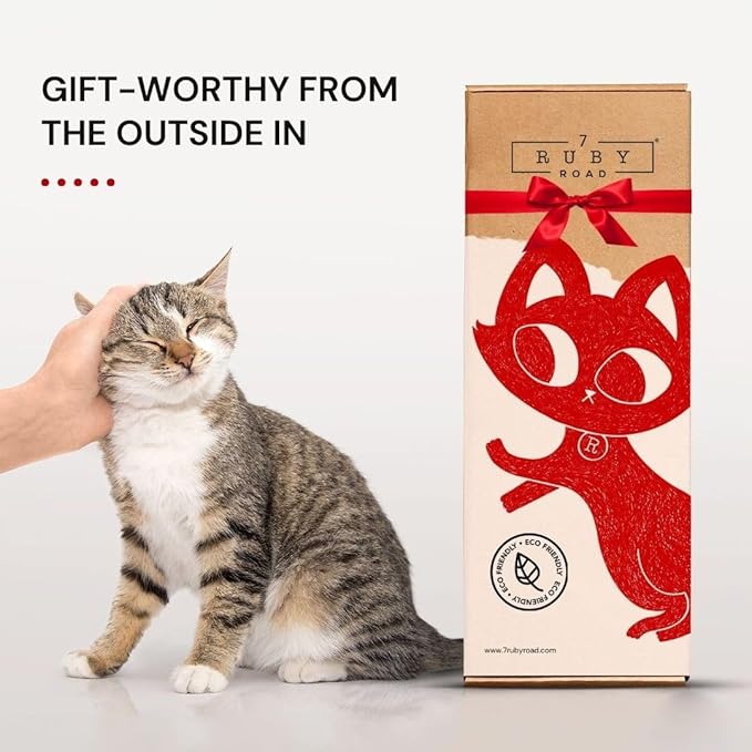 7 Ruby Road Wall Mounted Cat Scratcher - Indoor Vertical Scratching Board for Cats - Scratch Pad Post - Wall Furniture (Cream)