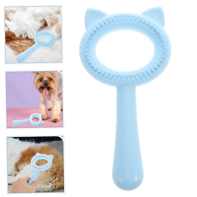 TOYANDONA 2PCS Double-Sided PET Grooming Brush Cat Ear Design PET Hair Removal Comb for Dogs and Cats Multi-Functional Deshedding Tool for Long and Short Hair