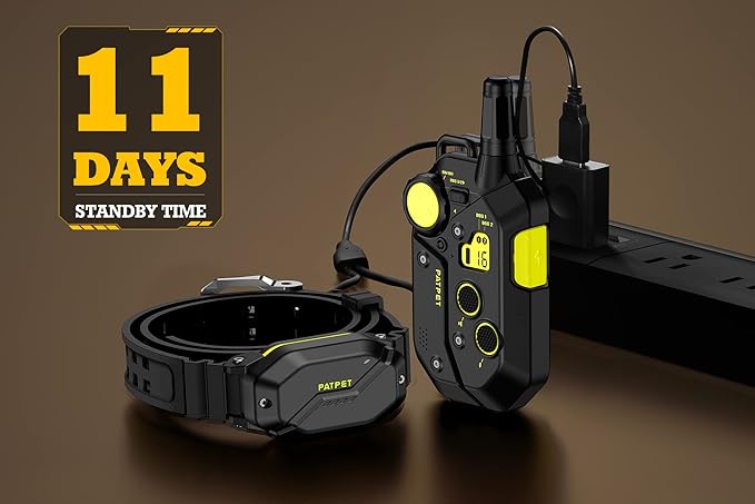 PATPET Shock Collar for Large Medium Small Dog 15-150lbs - 3/4 Mile Range Safe Shock E Dog Training Collar with Remote (Black Green, 1 Receiver)