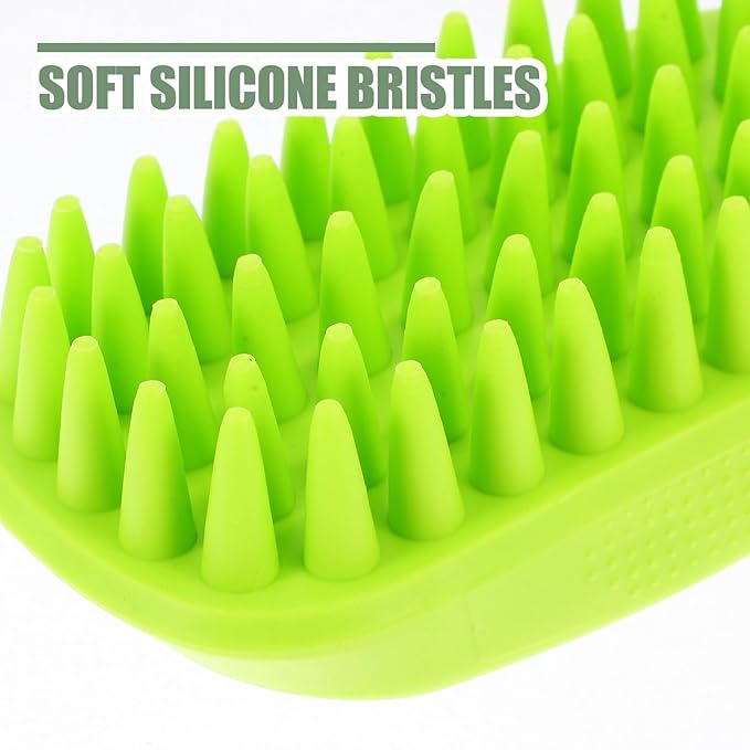 Pet Bath Brush and Cat Grooming Brush with Soft Bristles Portable for Dogs and Cats Bathing and Shedding Care