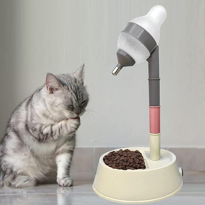 Buyter 2 in 1 Cat Feeder,Adjustable Dog Food Feeder & Water Dispenser,Pet Food Water Dish 2.2L Food and 528ML Waterer