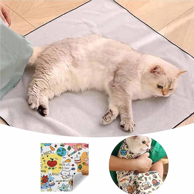 Cat Grooming Wrap, Anti-Bite Cat Wrap for Cutting Nails Cat Restraint for Nail Clipping Fabric for Cats Restraint Bag Cat Grooming Bag Cat Nail Trimming Restraint Wrap