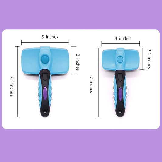 Self Cleaning Shedding Cat Brush - Skin Friendly Hair Removal And Grooming Tool Suitable For Cats And Dogs, Pet Hair Removal Tool Suitable For Shedding & Haired Pets(Sky blue,Small)