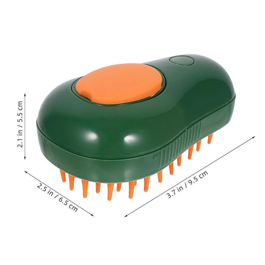YARNOW 4-In-1 Steam Cat Brush and Bath Scrubber with Self-Cleaning Function Avocado Spray Comb for Cat Grooming and Relaxation Light Green Suitable for