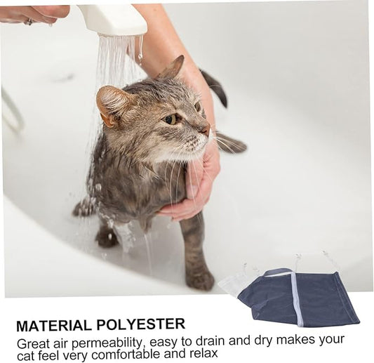 BESPORTBLE Cat Bath Bag Mesh Bathing Bag for Cats Pet Grooming Nail Trimming Cleaning Tools