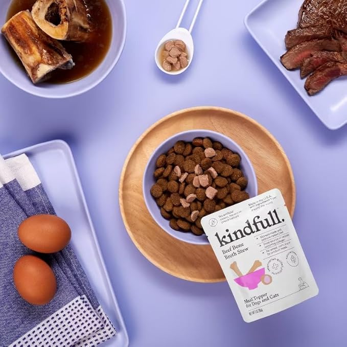 Kindful Beef Bone Broth Stew Wet Meal Topper for Dog and Cat Food - 3oz