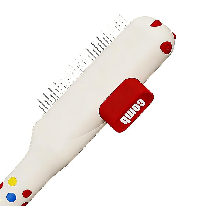 Cat Combs | Self-Cleaning Anti Slip Hair Brush with Metal Teeth,Cat Hair Comb - for Dog Puppy Animals Indoor Home Shedding