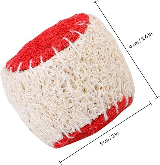 Uonlytech 2pcs Dog Tennis Balls Chew Natural Loofah Pet for Puppy Training Sturdy Dog Ball Chew Interactive Play Supplies Random Color