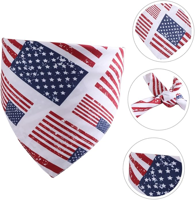 YARNOW Pet Triangle Bandana American Flag Dog Scarf Decorative Independence Day Bandana Festival Pet Supplies for Dogs and Cats