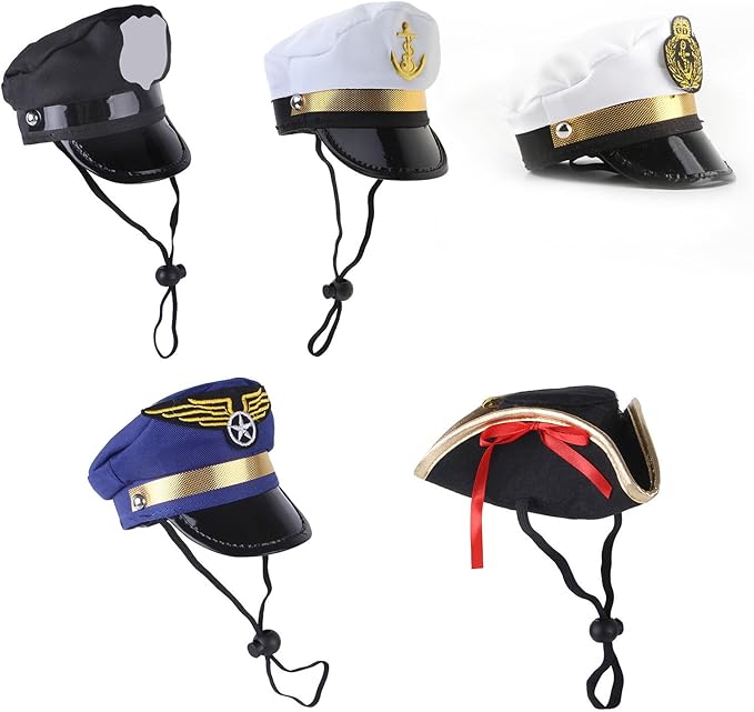 Christmas Pet Hat Cute Captain Pirate Hat for Dog Dress Up Supplies Lovely Halloween Carnival Clothes Accessory Funny Hats for Halloween Cosplay