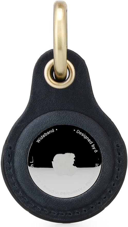 2 Pack Tusks Land Genuine Leather for AirTag Holder, Compatible with Apple AirTag, Anti-Loss Tracker Case for Dogs, Cats, Pets, Keys, Bags, Luggage, Durable & Stylish Accessory