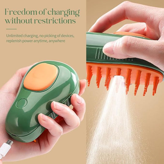 Cat Steam Brush, Steamy Pet Brush Water Brush for Cats and Dogs, Multifunctional Pet Hair Comb Cat Brush with Steam, Grooming Brush Spray Comb for Dogs and Cats (B- Green)