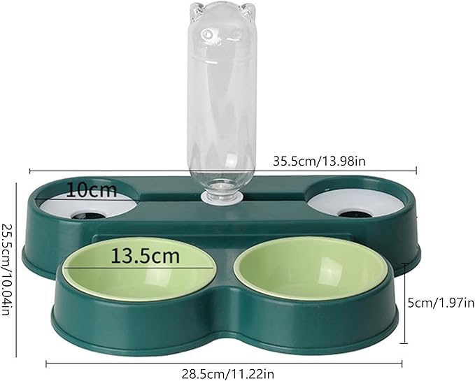 Dogs Bowl Automatic Cats Food 4 in 1 Pet Food Feeders with Automatic Water Bottle Double Dog Feeders for Large Dogs