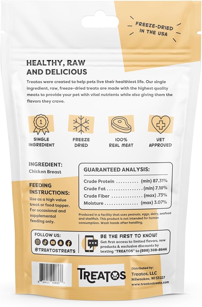 Freeze-Dried Raw Chicken Breast Premium Pet Treats, 2 oz