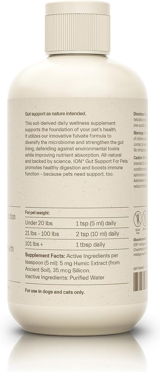 ION* Intelligence of Nature Gut Support for Pets - Liquid Probiotics Drops Alternative for Dogs & Cats, Digestive Health for Puppies, Skin & Hair Health - 8 fl oz (Pack of 1)