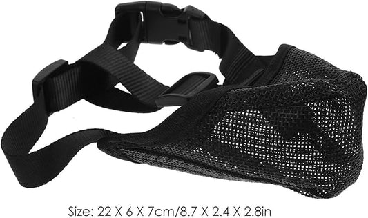 VOSAREA Professional Dog Muzzle Breathable Mesh Soft Mouth Cover Anti-Biting No Barking Muzzle for Large Dogs Black S Size Comfortable Pet Supply Training Grooming