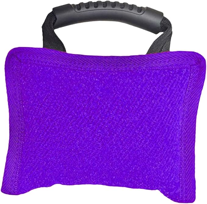 Baoblaze Dog Bite Pillow Tough Tug Toy Practical Portable Outdoor Pet Supplies for Small and Medium Sized Dogs Biting Pad with Handle, Violet