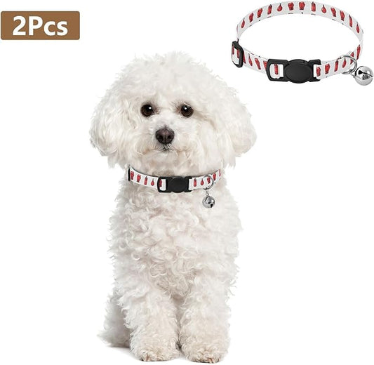 Dog Collar Boxing Bag White Pattern Dog Collars Cute Puppy Collar Adjustable Cat Pet Collar for Dogs Cats Pets Supplies 2 Pack