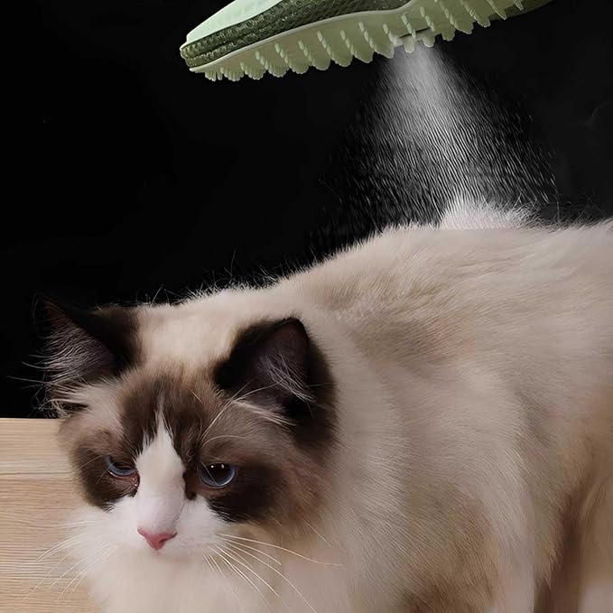All-in-One Grooming Mist Glove for Pets - 4-in-1 Electrostatic Deshedding Glove with Thickened Padding, Clothing & Car Seats - Upgraded Technology for Cats/Dogs - Machine Washable (Green)