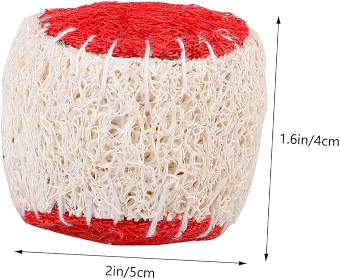 Uonlytech 2pcs Dog Tennis Balls Chew Natural Loofah Pet for Puppy Training Sturdy Dog Ball Chew Interactive Play Supplies Random Color