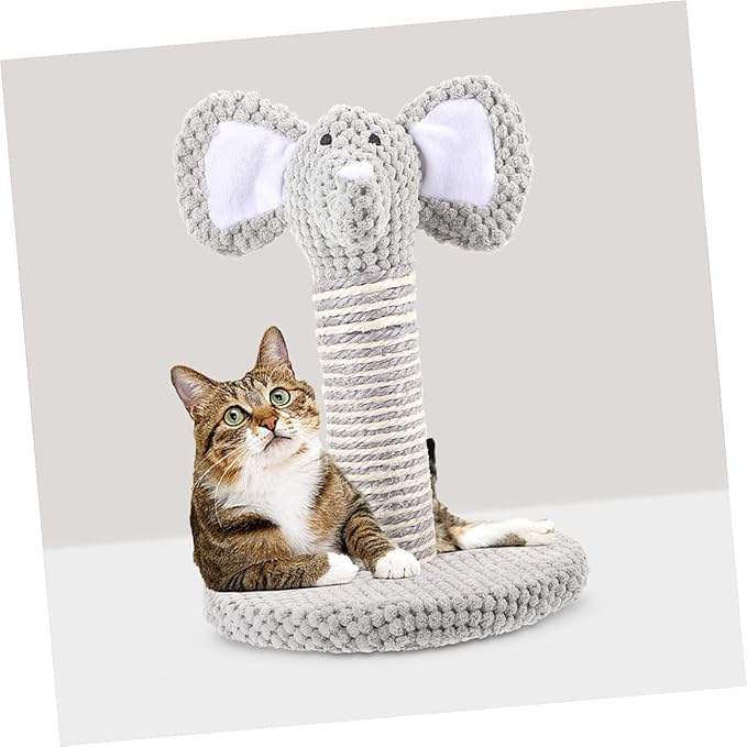 2pcs Small Animal Pattern Sisal Rope Cat Scratching Posts Vertical Wear-Resistant Climbing Poles for Indoor Cats Kittens