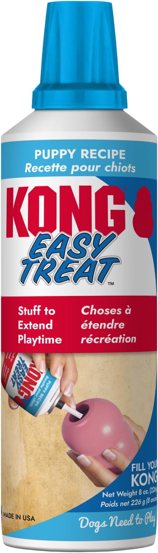 KONG Easy Treat Dog Paste 3-Pack – Mess-Free Stuffing Toys, Training & Reward Treats, Made in USA, Highly Digestible, No Refrigeration Needed (Puppy)