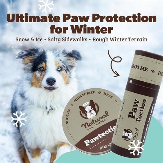 Natural Dog Company PawTection Balm for Dogs β Winter Paw Protection from Snow, Ice & Salt, Wax-Based Paw Barrier Balm, All Breeds for Cold Weather Walks & Outdoor Adventures, Lick-Safe, 2 oz Tin