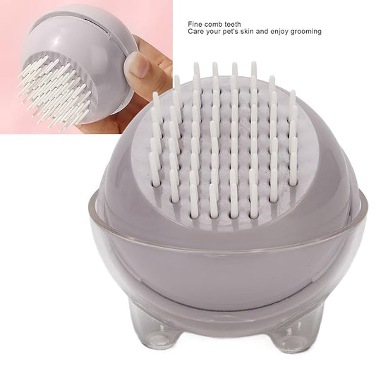 Pet Massage Brush, Comfortable Grip and Efficient Design Gentle Remove Loose Hair Pet Grooming Cleanup Comb for Short Haired Dogs and Cats(Gray) (Gray)