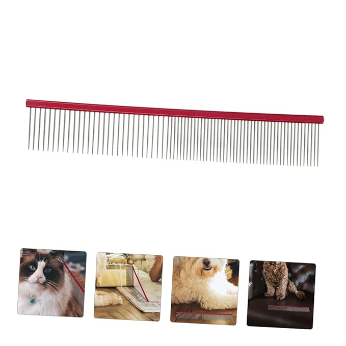 Happyyami Portable PET Grooming Comb Lightweight Aluminum Dog and Cat Hair Brush Detangling Fur Comb for Dogs and Cats Convenient Grooming Tool for Home Use