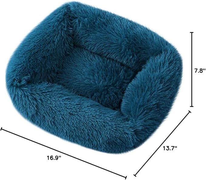La La Pet® Donut Dog Cat Bed Cozy Cave Pet Bed Burrow Dog Bed Calming Cuddler Self-Warming Pet Bed Soft Plush Pet Cushion Improved Sleep for Cats Small Medium Dogs Blue XS