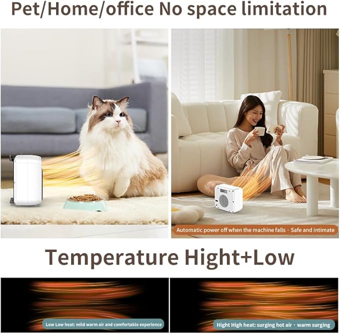 600W Dog House Heater,Anti-Bite Cord Heated Dog House,Wall-Mounted Dog HeaterKeep Your Pet Warm and Happy UL Tested for Safety (white)