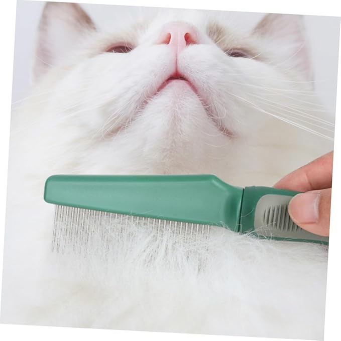 Ergonomic Dog Grooming Comb Fine Teeth Cat Comb for Matted Fur Removal Pet Grooming Supplies and Metal Materials Fine Teeth