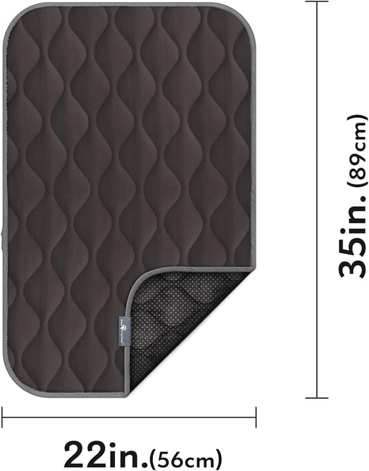 Paw Inspired Washable Padded Crate Mats for Dogs | 35” x 22” Pad, Fits 36-inch Kennels | Leakproof, Plush Pet Beds (Gray)