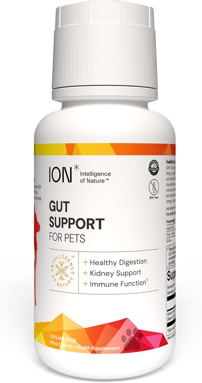 ION* Intelligence of Nature Gut Support for Pets - Liquid Probiotics Drops Alternative for Dogs & Cats, Digestive Health for Puppies, Skin & Hair Health - 8 fl oz (Pack of 1)