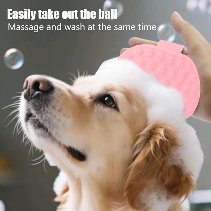 Pet Bath Brush, Massage Pet Grooming Supplies, Dog Scrubber, for Long Short Haired Puppy Cats Kitten Care