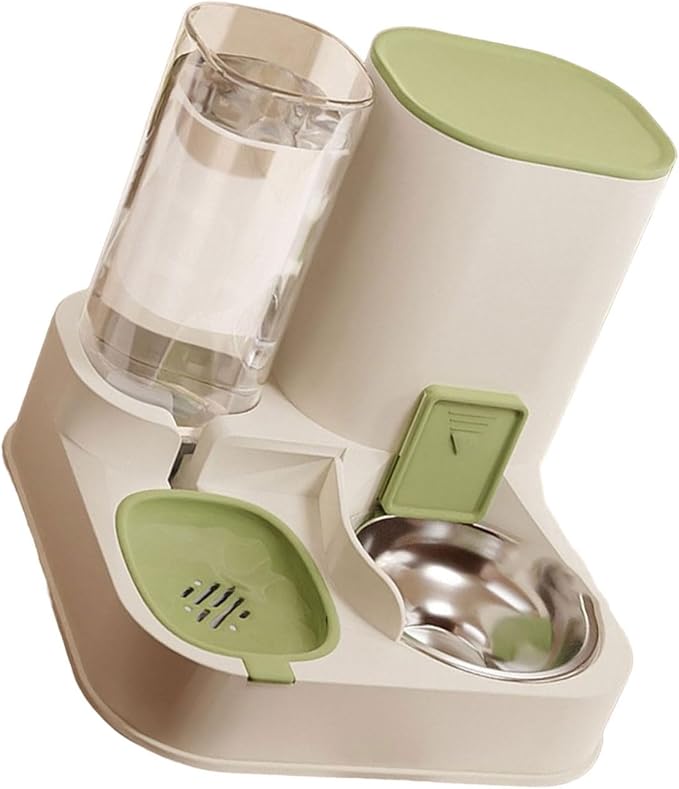 Cats Feeders and Water Dispenser 2 in 1 Pet Automatic Water Dispenser Pet Food Storage for Small Dog Puppy Cats