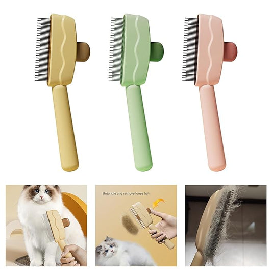 Cat Deshedding Brush with Massage Function ABS Cat Grooming Tool for Shedding Control and Coat Care
