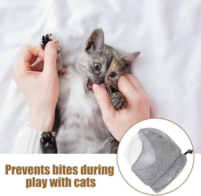 Cat Muzzle for Grooming, Breathable Mesh Pet Face Cover, Transparent Anti Bite Mouth Guard for Nail Trimming Bathing