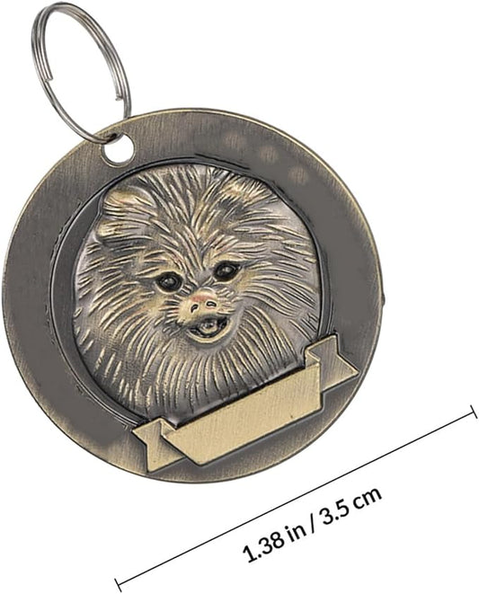 Luxshiny 3pcs Vintage Bronze Pet Id Tags Dog Supply Pomeranian Collar Accessories Retro Dog Name Tags for Small