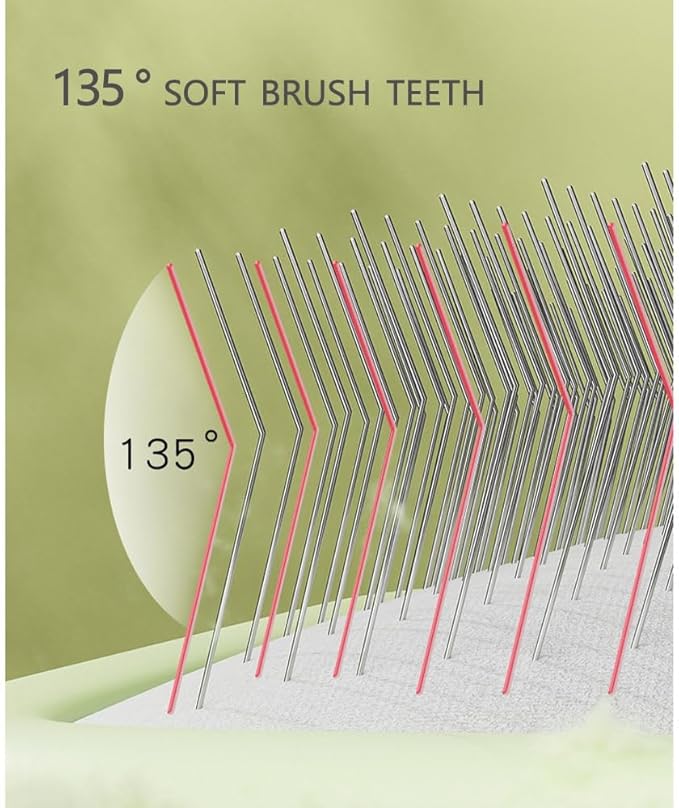 Pet Grooming Brush for Shedding Dog Cat Needle Comb Square-Shaped Deshedding Combs Detangler Grooming Tools for Short Long Hair Remove Tangles Knots - Green L