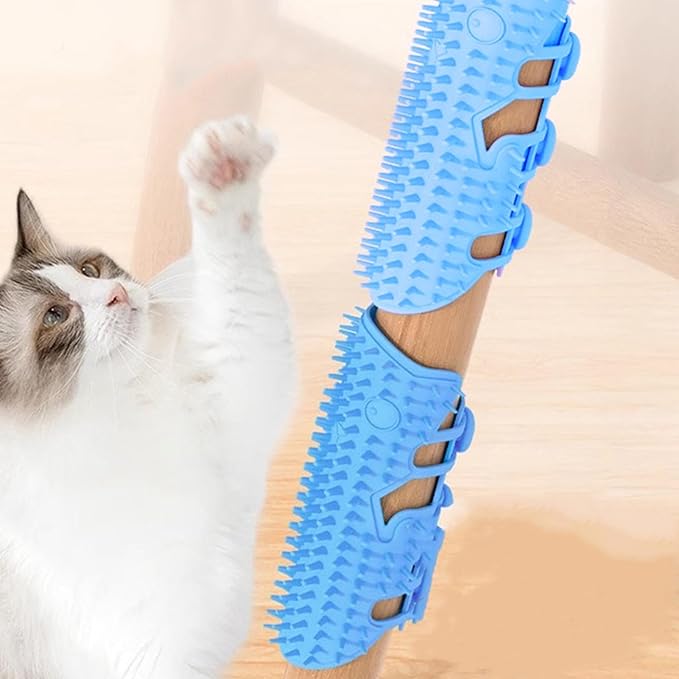 Cat Wall Brush, Cat Grooming Brush,Wall Massage Scratcher | Silicone Cat Corner Massage Comb, Adjustable Pet Itch Rubbing Tool for P