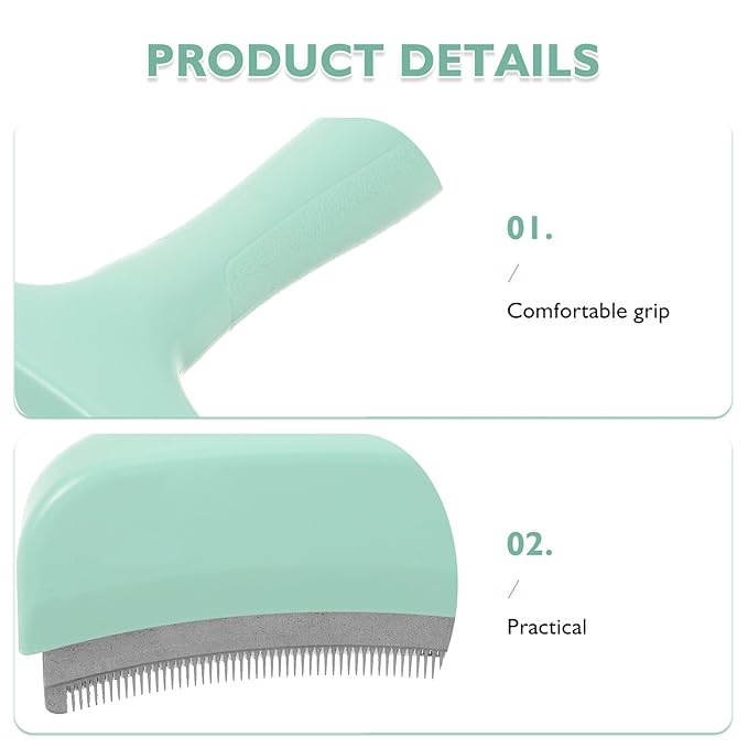 Pet Shedding Comb and Grooming Rake for Dogs and Cats, Large Green Undercoat Tool for Loose Hair Removal and Shedding Control, Suitable for Fur Types and Pet Grooming Supplies