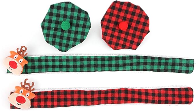 Christmas Pet Costume Dog Cats Reindeer Hat Headwear Birthday Supply Dog Paids Scarf Small Funny